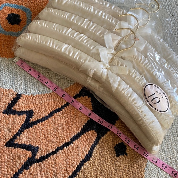 Whitmor I Padded Satin Hangers I Bone I Set of 10 - Picture 10 of 14